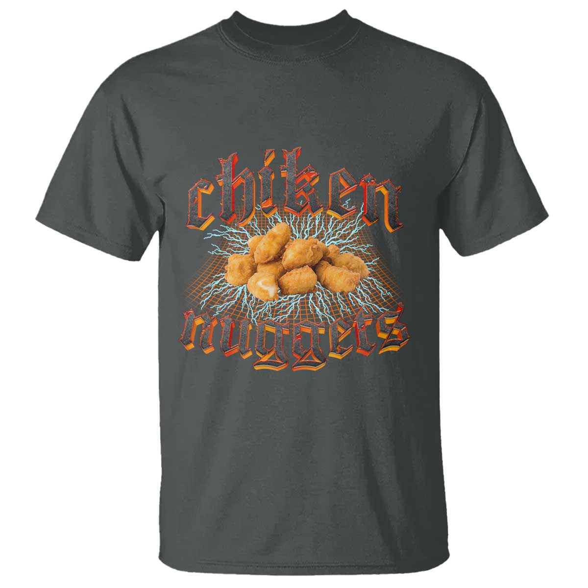 Chicken Nuggets T Shirt Heavy Metal World Tour Hardcore Music TS02 Dark Heather Print Your Wear