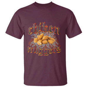 Chicken Nuggets T Shirt Heavy Metal World Tour Hardcore Music TS02 Maroon Print Your Wear