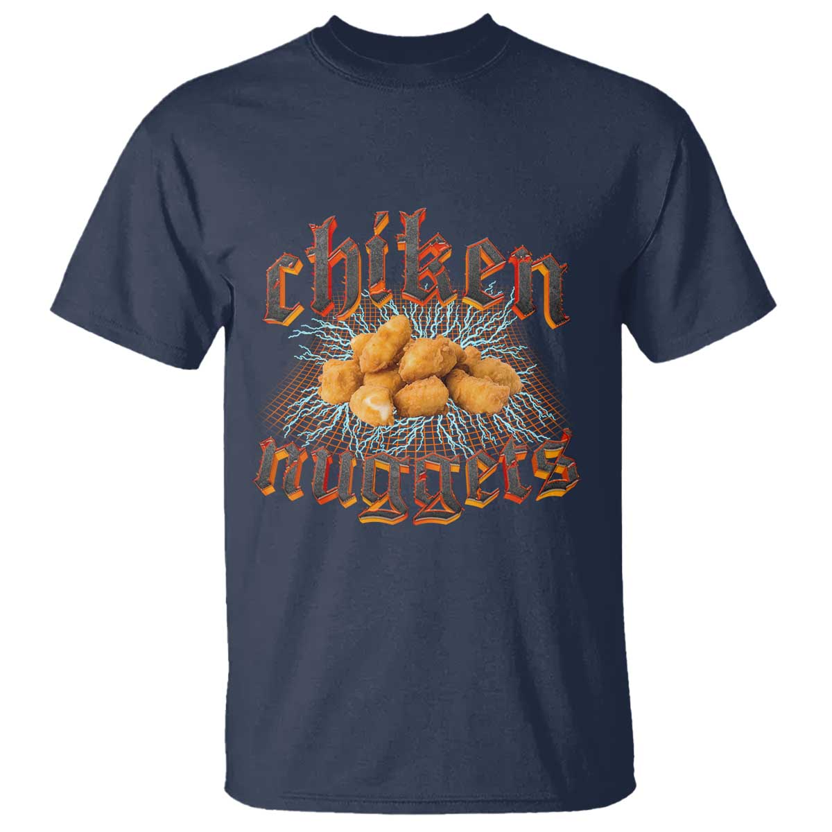 Chicken Nuggets T Shirt Heavy Metal World Tour Hardcore Music TS02 Navy Print Your Wear