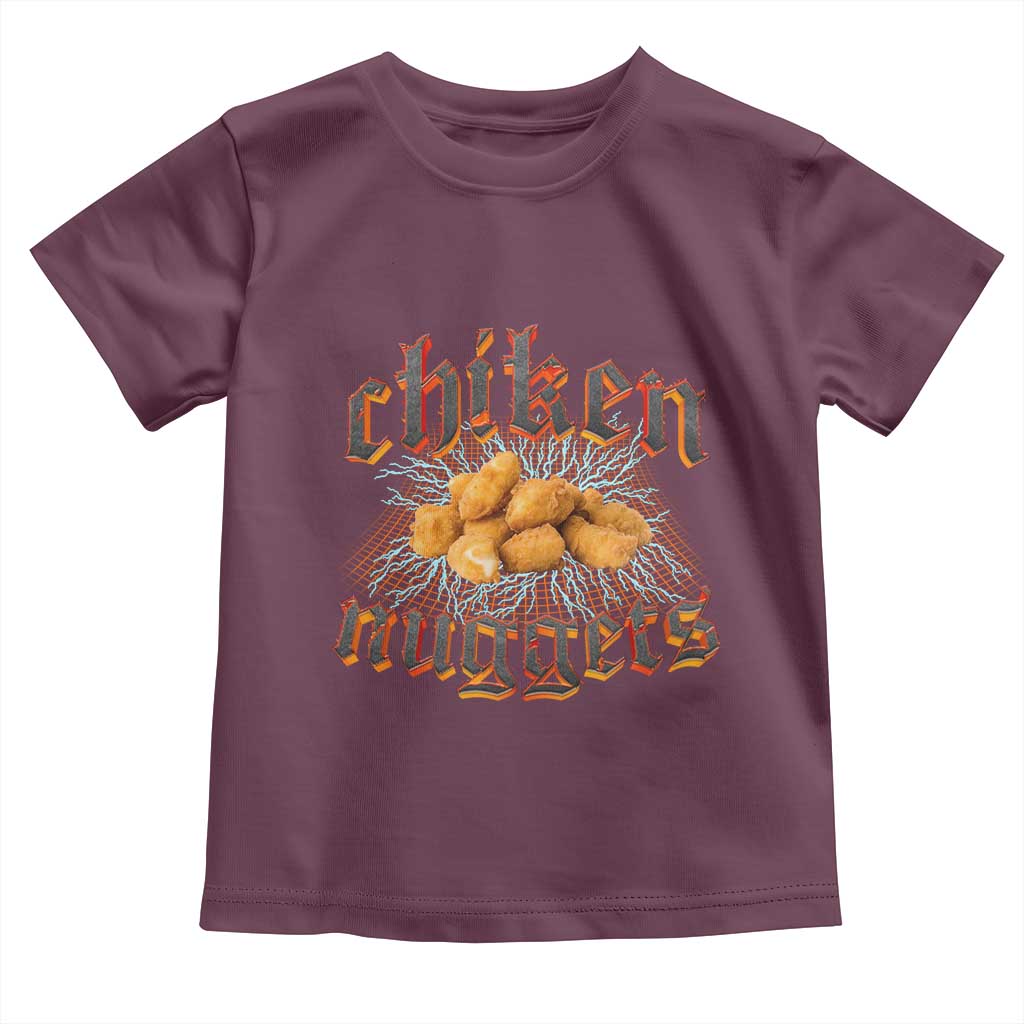 Chicken Nuggets Toddler T Shirt Heavy Metal World Tour Hardcore Music TS02 Maroon Print Your Wear