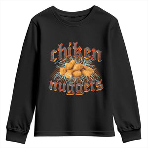 Chicken Nuggets Youth Sweatshirt Heavy Metal World Tour Hardcore Music TS02 Black Print Your Wear