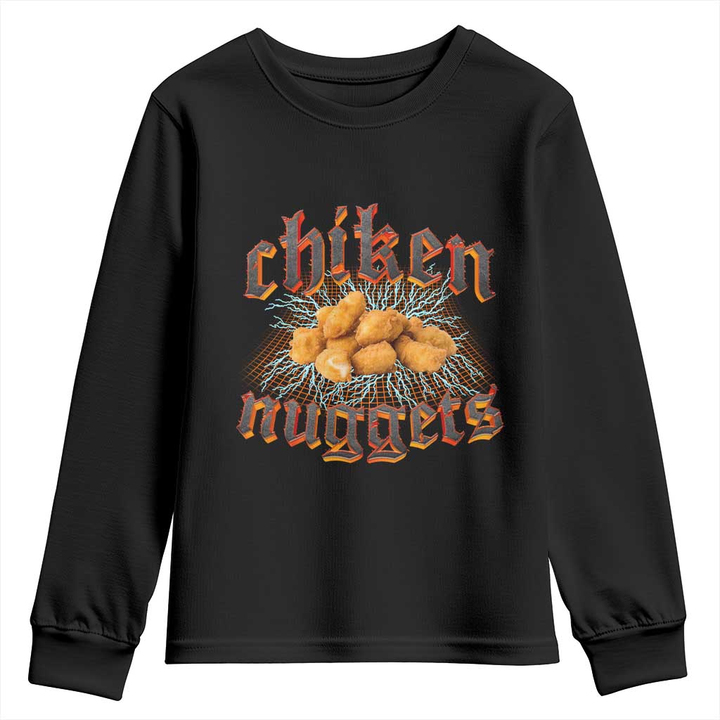 Chicken Nuggets Youth Sweatshirt Heavy Metal World Tour Hardcore Music TS02 Black Print Your Wear