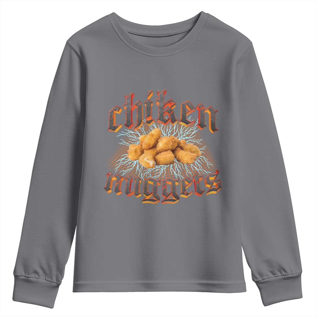 Chicken Nuggets Youth Sweatshirt Heavy Metal World Tour Hardcore Music TS02 Charcoal Print Your Wear