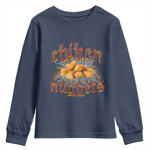Chicken Nuggets Youth Sweatshirt Heavy Metal World Tour Hardcore Music TS02 Navy Print Your Wear