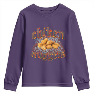 Chicken Nuggets Youth Sweatshirt Heavy Metal World Tour Hardcore Music TS02 Purple Print Your Wear