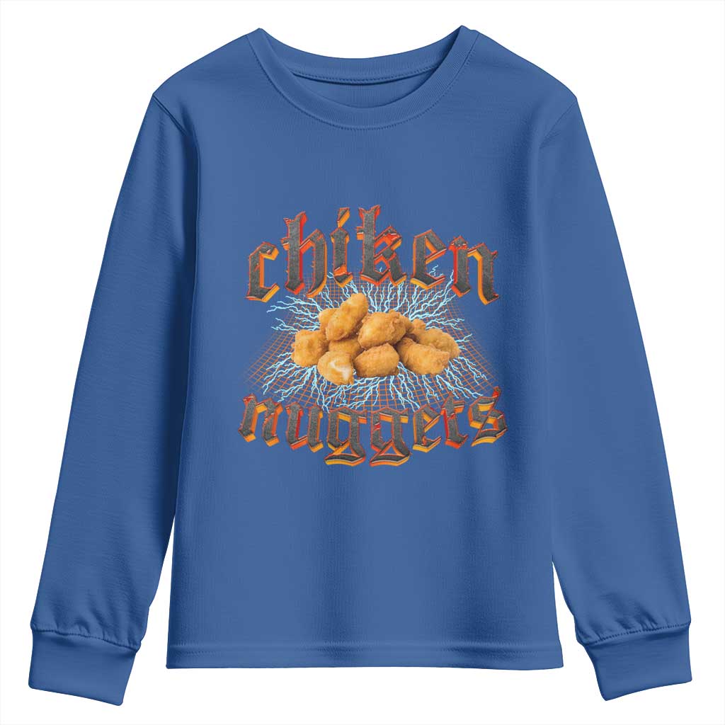 Chicken Nuggets Youth Sweatshirt Heavy Metal World Tour Hardcore Music TS02 Royal Blue Print Your Wear