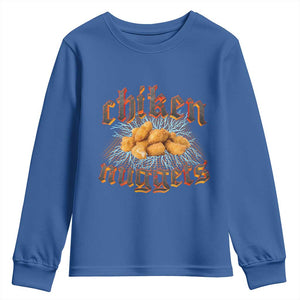 Chicken Nuggets Youth Sweatshirt Heavy Metal World Tour Hardcore Music TS02 Royal Blue Print Your Wear