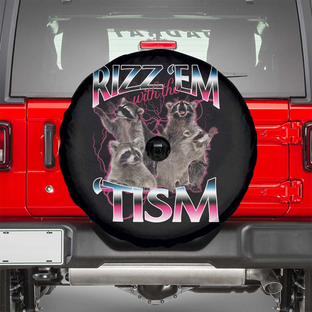 Funny Autism Raccoon Meme Spare Tire Cover Rizz Em With The Tism ...