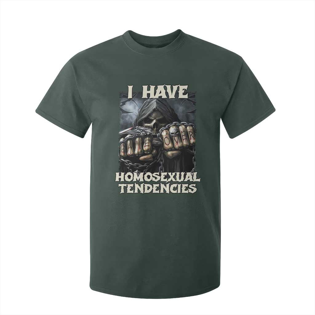 Skeleton Meme T Shirt For Kid I Have Homosexual Tendencies Funny Edgy Hard Cringe TS02 Dark Forest Green Print Your Wear