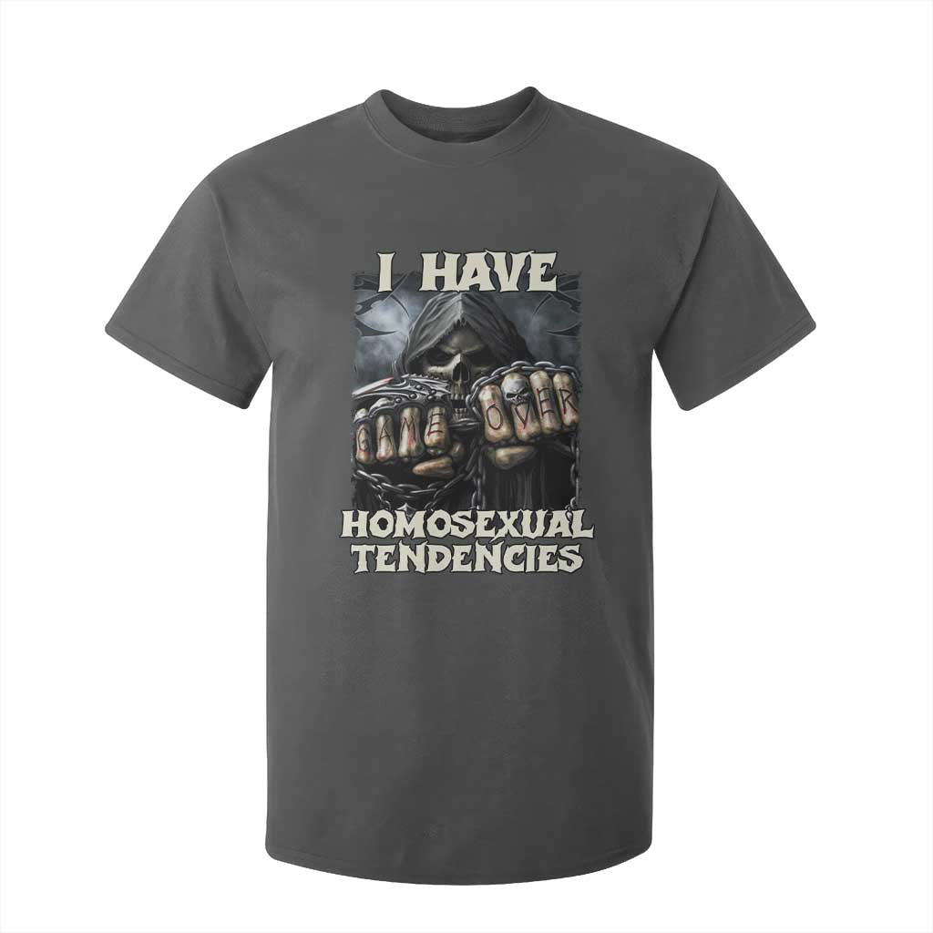 Skeleton Meme T Shirt For Kid I Have Homosexual Tendencies Funny Edgy Hard Cringe TS02 Dark Heather Print Your Wear