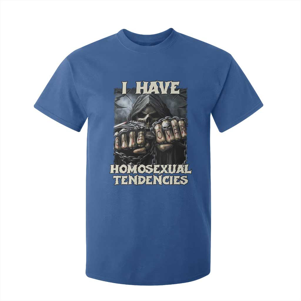 Skeleton Meme T Shirt For Kid I Have Homosexual Tendencies Funny Edgy Hard Cringe TS02 Royal Blue Print Your Wear