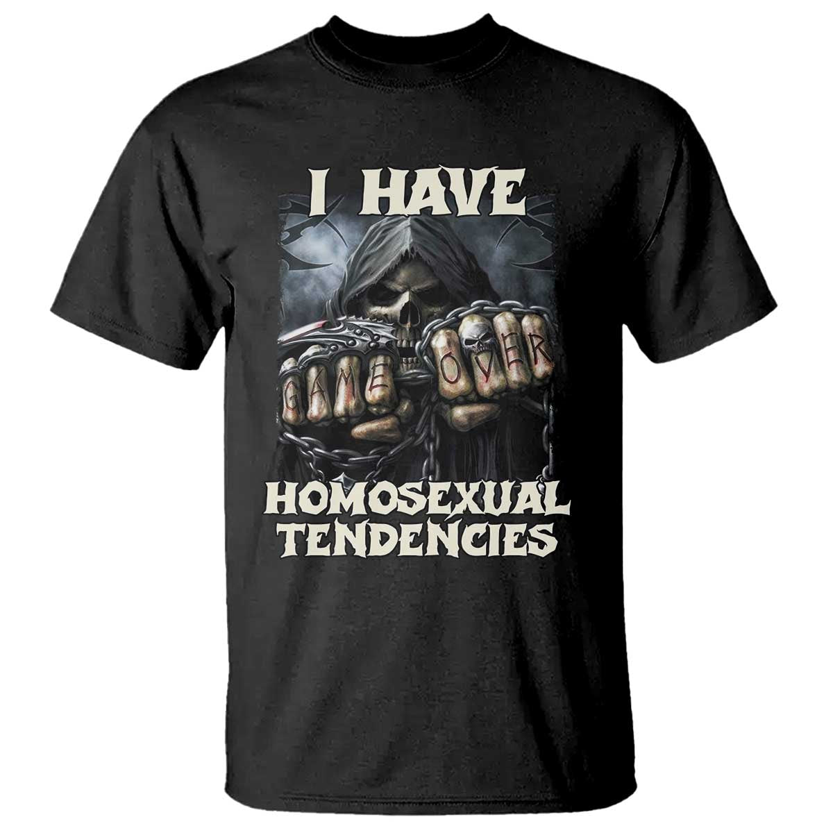 Skeleton Meme T Shirt I Have Homosexual Tendencies Funny Edgy Hard Cringe TS02 Black Print Your Wear