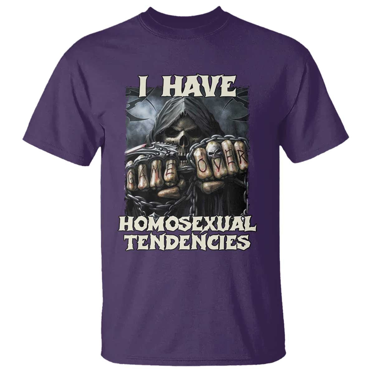 Skeleton Meme T Shirt I Have Homosexual Tendencies Funny Edgy Hard Cringe TS02 Purple Print Your Wear