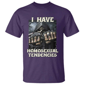 Skeleton Meme T Shirt I Have Homosexual Tendencies Funny Edgy Hard Cringe TS02 Purple Print Your Wear