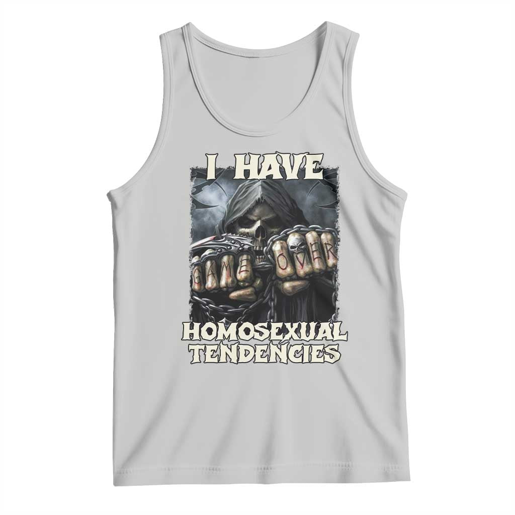 Skeleton Meme Tank Top I Have Homosexual Tendencies Funny Edgy Hard Cringe TS02 Ash Print Your Wear