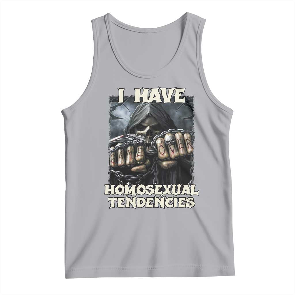Skeleton Meme Tank Top I Have Homosexual Tendencies Funny Edgy Hard Cringe TS02 Athletic Heather Print Your Wear