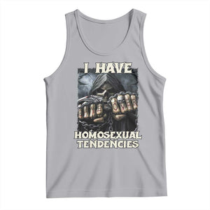 Skeleton Meme Tank Top I Have Homosexual Tendencies Funny Edgy Hard Cringe TS02 Athletic Heather Print Your Wear