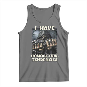 Skeleton Meme Tank Top I Have Homosexual Tendencies Funny Edgy Hard Cringe TS02 Black Heather Print Your Wear
