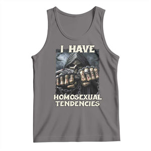 Skeleton Meme Tank Top I Have Homosexual Tendencies Funny Edgy Hard Cringe TS02 Deep Heather Print Your Wear