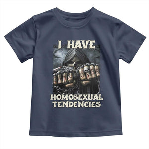Skeleton Meme Toddler T Shirt I Have Homosexual Tendencies Funny Edgy Hard Cringe TS02 Navy Print Your Wear