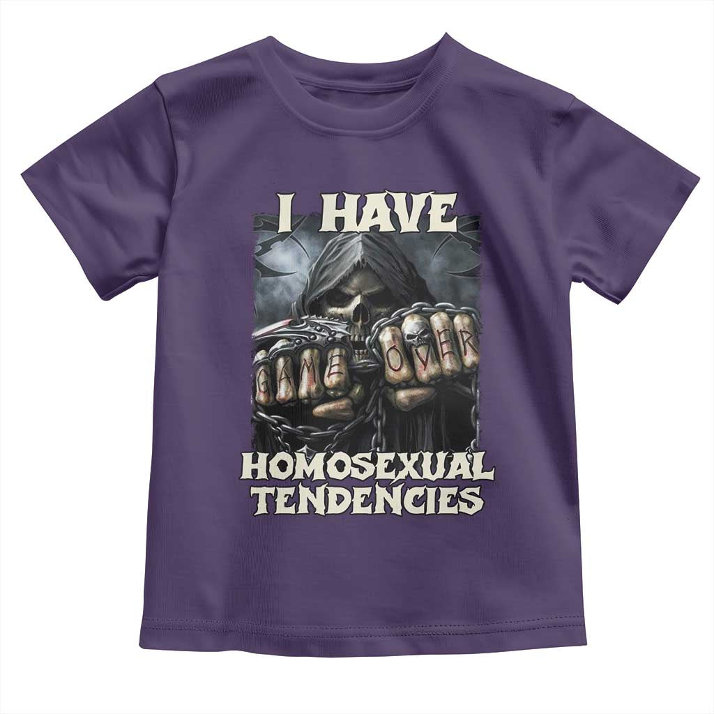 Skeleton Meme Toddler T Shirt I Have Homosexual Tendencies Funny Edgy Hard Cringe TS02 Purple Print Your Wear