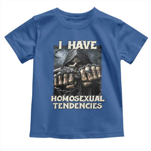 Skeleton Meme Toddler T Shirt I Have Homosexual Tendencies Funny Edgy Hard Cringe TS02 Royal Blue Print Your Wear