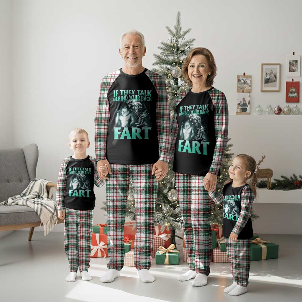 Funny Alpha Wolf Meme Plaid Pajama Set If They Talk Behind Your Back Fart Humorous Cringe TS02 Christmas Plaid Print Your Wear
