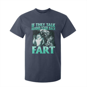 Funny Alpha Wolf Meme T Shirt For Kid If They Talk Behind Your Back Fart Humorous Cringe TS02 Navy Print Your Wear