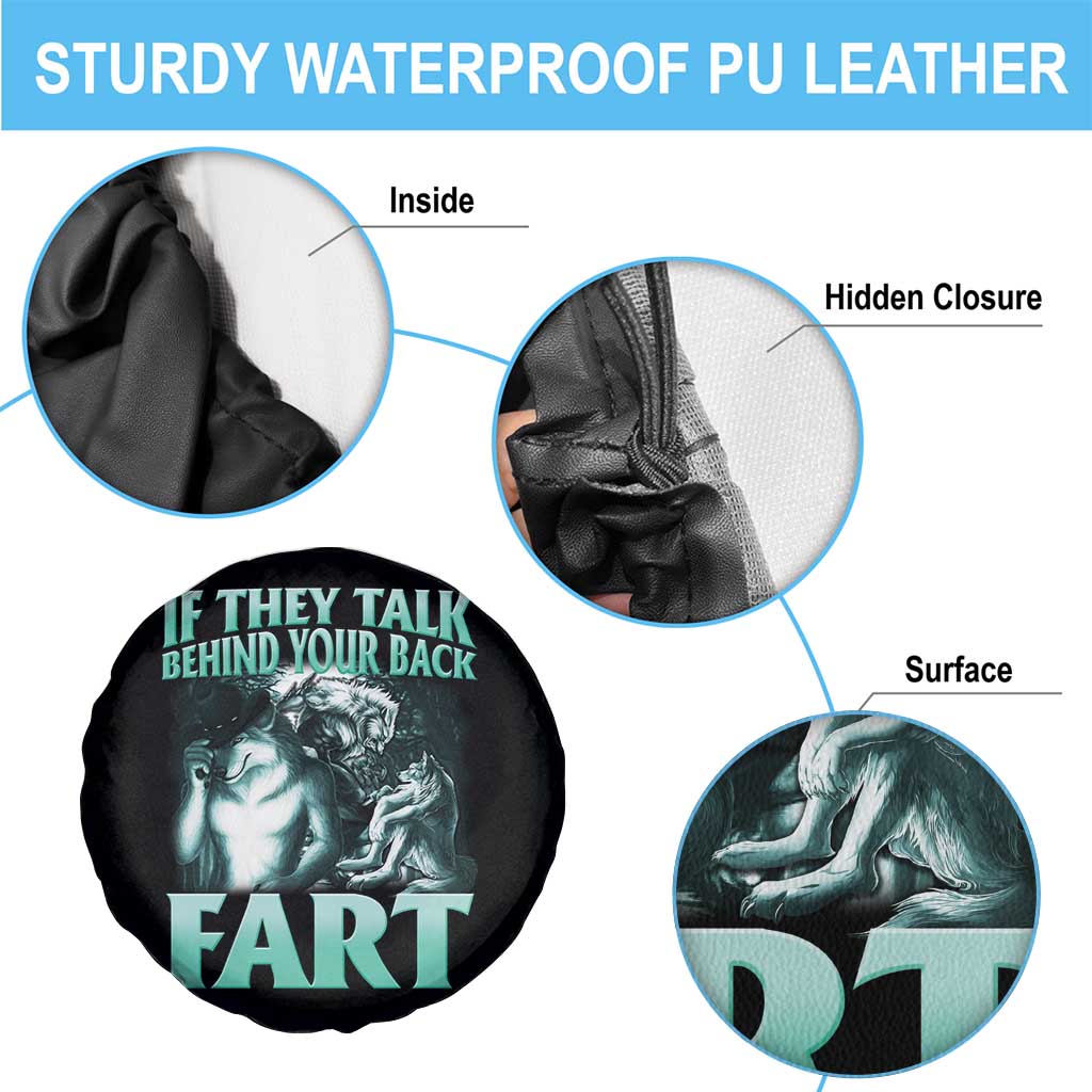 Funny Alpha Wolf Meme Spare Tire Cover If They Talk Behind Your Back Fart Humorous Cringe TS02 Print Your Wear