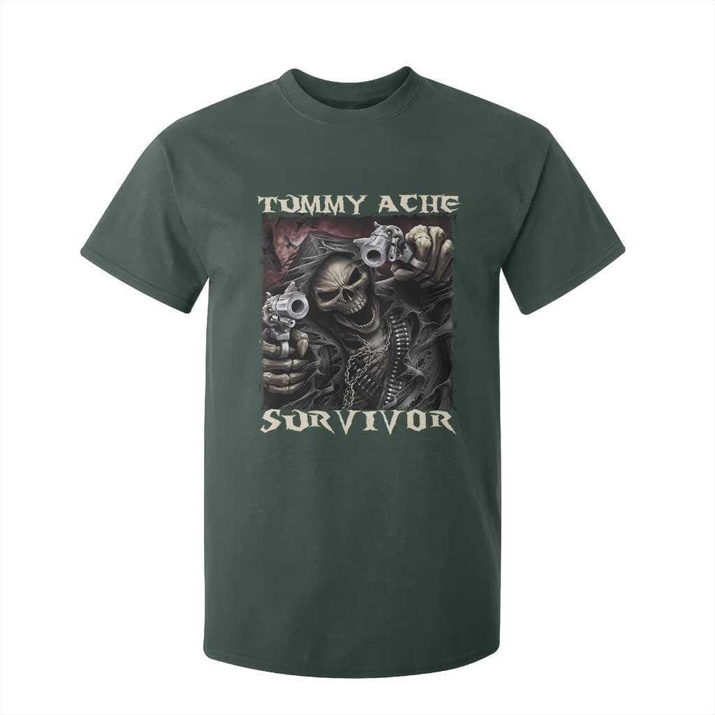 Skeleton Meme T Shirt For Kid Tummy Ache Survivor Funny Cool Edgy Hard Cringe TS02 Dark Forest Green Print Your Wear