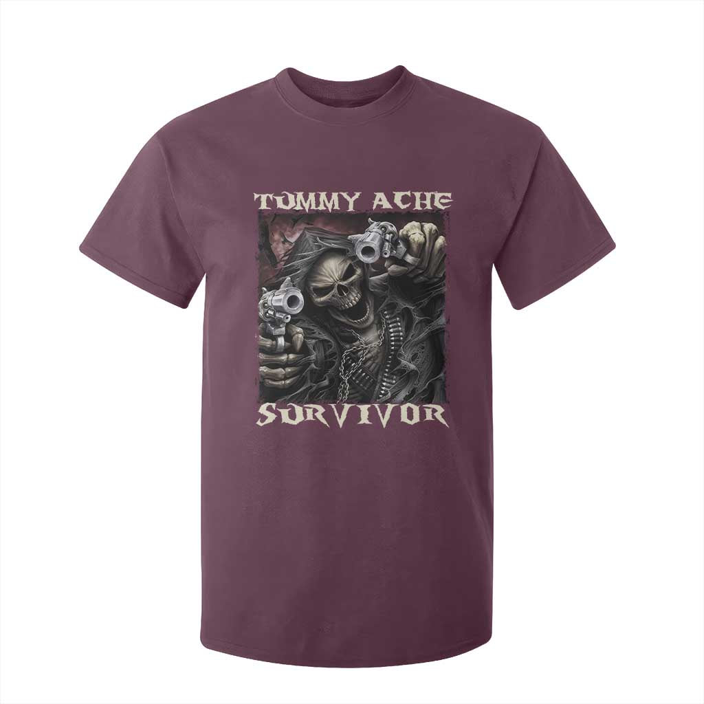 Skeleton Meme T Shirt For Kid Tummy Ache Survivor Funny Cool Edgy Hard Cringe TS02 Maroon Print Your Wear