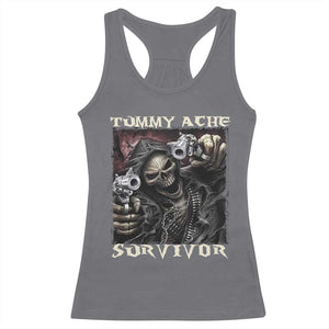 Skeleton Meme Racerback Tank Top Tummy Ache Survivor Funny Cool Edgy Hard Cringe TS02 Charcoal Print Your Wear