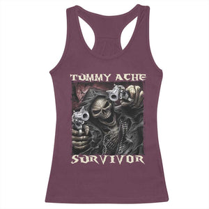 Skeleton Meme Racerback Tank Top Tummy Ache Survivor Funny Cool Edgy Hard Cringe TS02 Maroon Print Your Wear