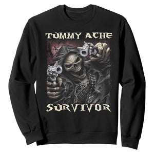 Skeleton Meme Sweatshirt Tummy Ache Survivor Funny Cool Edgy Hard Cringe TS02 Black Print Your Wear