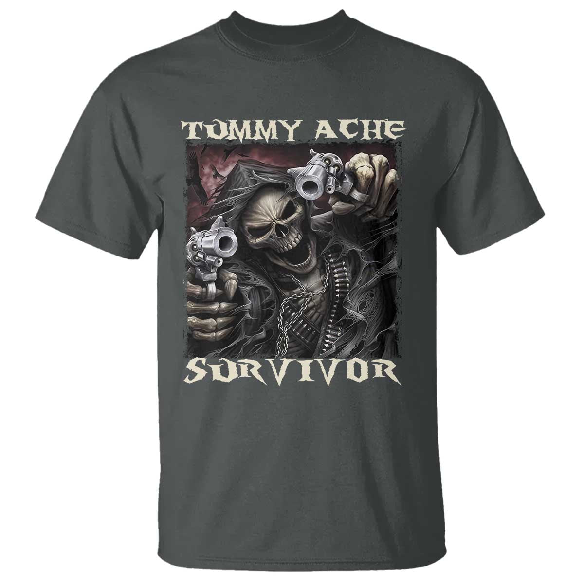 Skeleton Meme T Shirt Tummy Ache Survivor Funny Cool Edgy Hard Cringe TS02 Dark Heather Print Your Wear