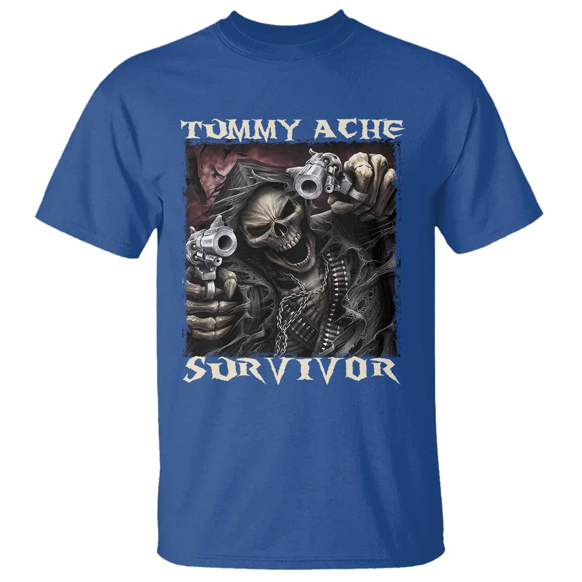 Skeleton Meme T Shirt Tummy Ache Survivor Funny Cool Edgy Hard Cringe TS02 Royal Blue Print Your Wear