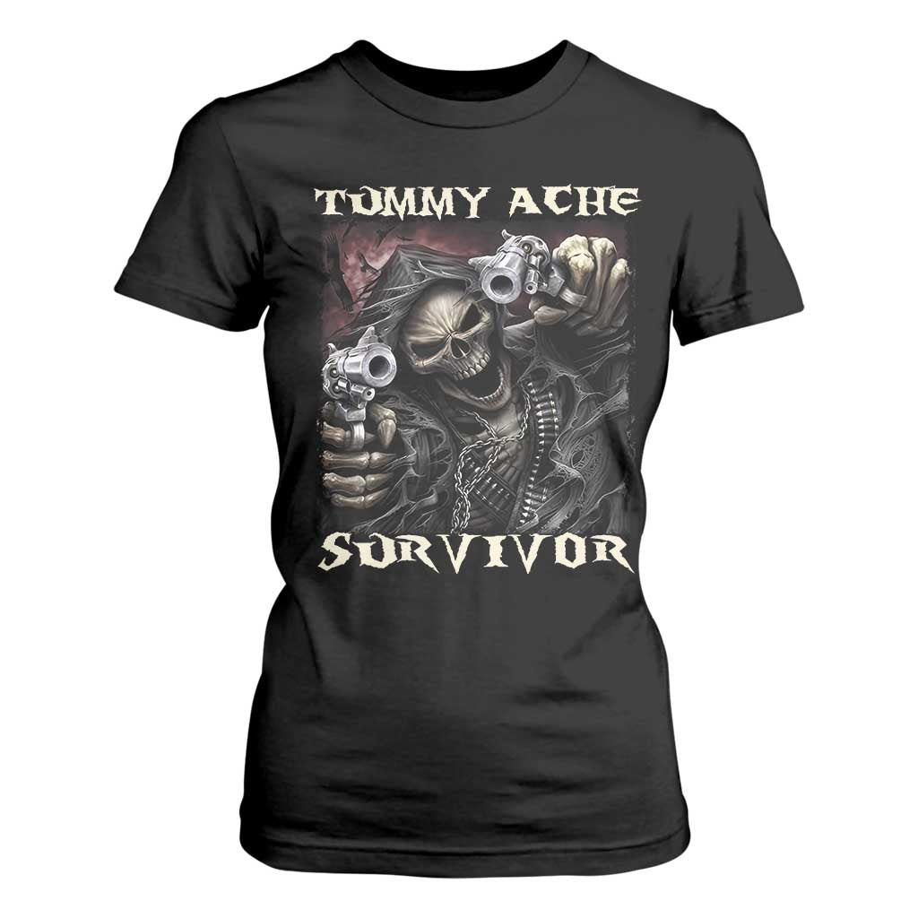 Skeleton Meme T Shirt For Women Tummy Ache Survivor Funny Cool Edgy Hard Cringe TS02 Black Print Your Wear