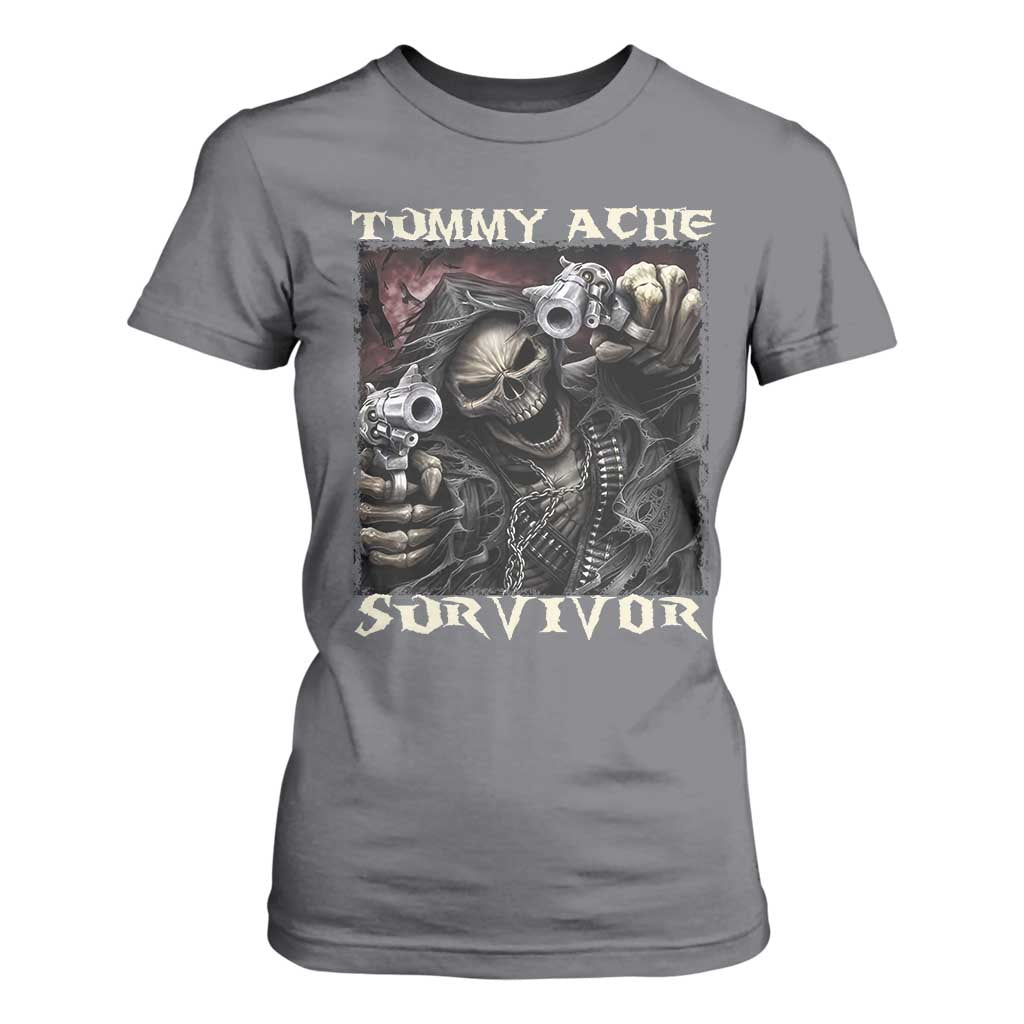 Skeleton Meme T Shirt For Women Tummy Ache Survivor Funny Cool Edgy Hard Cringe TS02 Charcoal Print Your Wear