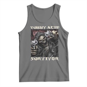 Skeleton Meme Tank Top Tummy Ache Survivor Funny Cool Edgy Hard Cringe TS02 Black Heather Print Your Wear