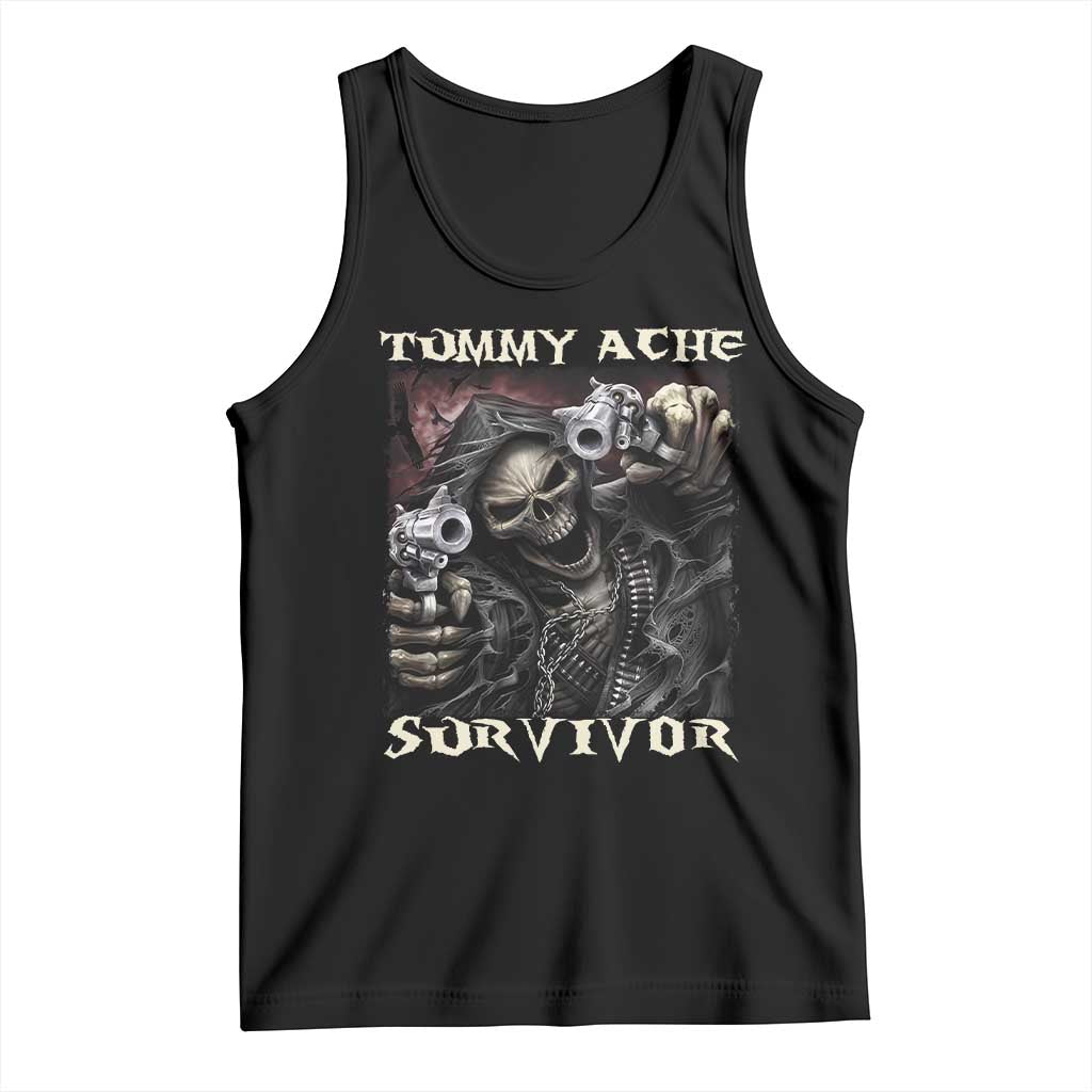 Skeleton Meme Tank Top Tummy Ache Survivor Funny Cool Edgy Hard Cringe TS02 Black Print Your Wear