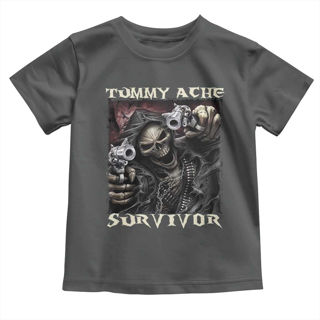 Skeleton Meme Toddler T Shirt Tummy Ache Survivor Funny Cool Edgy Hard Cringe TS02 Dark Heather Print Your Wear