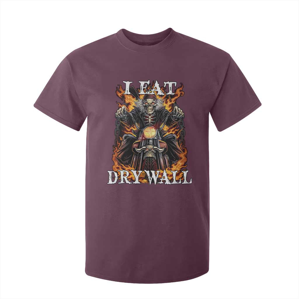 Funny Cringe Hard Skeleton Meme T Shirt For Kid I Eat Drywall TS02 Maroon Print Your Wear