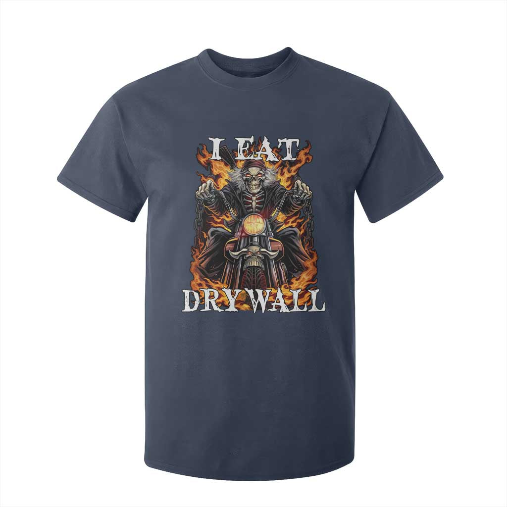 Funny Cringe Hard Skeleton Meme T Shirt For Kid I Eat Drywall TS02 Navy Print Your Wear