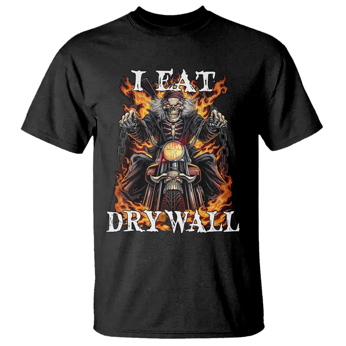 Funny Cringe Hard Skeleton Meme T Shirt I Eat Drywall TS02 Black Print Your Wear
