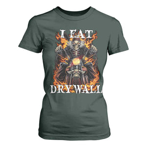 Funny Cringe Hard Skeleton Meme T Shirt For Women I Eat Drywall TS02 Dark Forest Green Print Your Wear