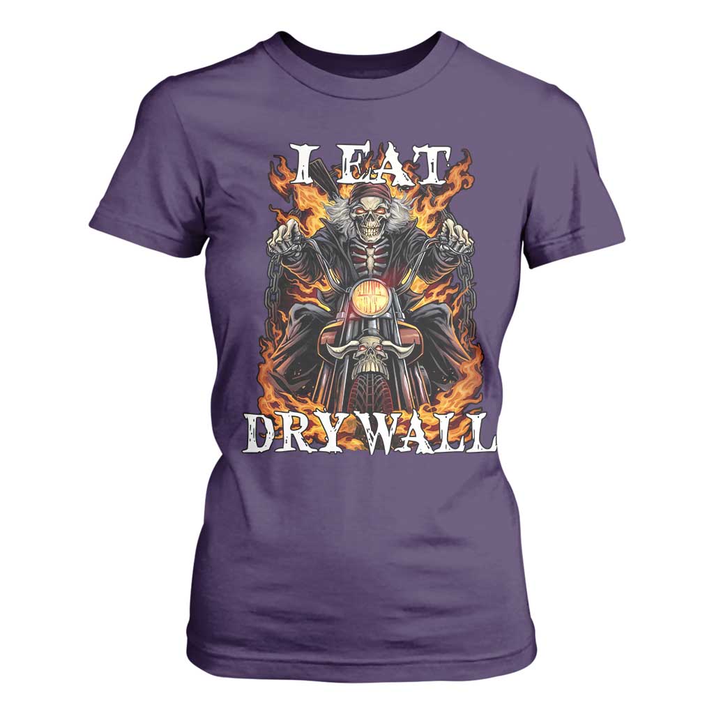 Funny Cringe Hard Skeleton Meme T Shirt For Women I Eat Drywall TS02 Purple Print Your Wear