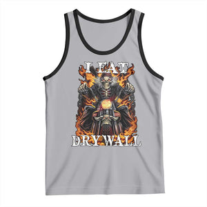 Funny Cringe Hard Skeleton Meme Tank Top I Eat Drywall TS02 Athletic Heather Black Print Your Wear