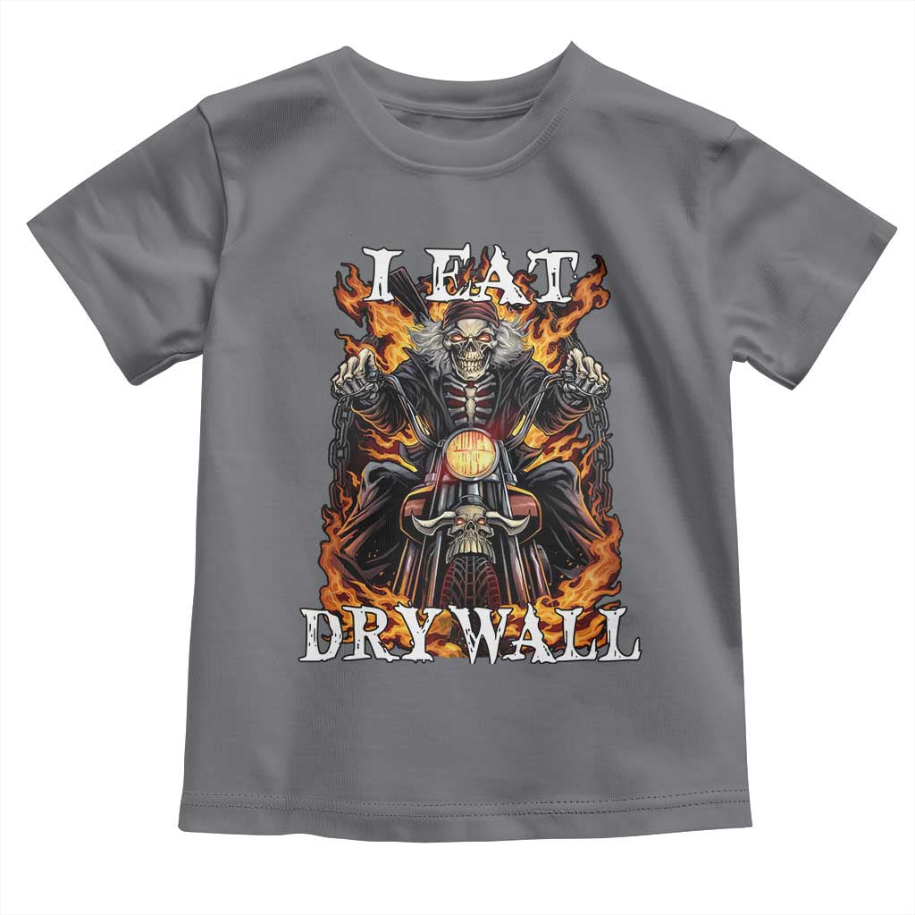 Funny Cringe Hard Skeleton Meme Toddler T Shirt I Eat Drywall TS02 Charcoal Print Your Wear