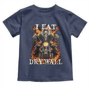 Funny Cringe Hard Skeleton Meme Toddler T Shirt I Eat Drywall TS02 Navy Print Your Wear