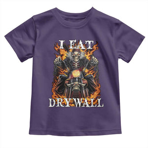 Funny Cringe Hard Skeleton Meme Toddler T Shirt I Eat Drywall TS02 Purple Print Your Wear